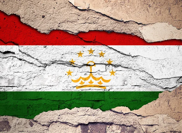 Tajikistan Flag Painted Old Wall Background Illustration — Stock Photo, Image