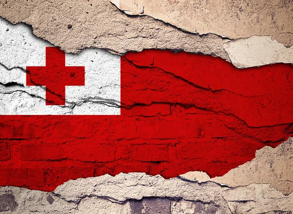 Flaga Tonga Namalowana Starym Tle Muru Ilustracja — Zdjęcie stockowe
