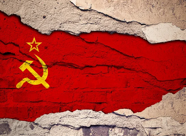 Ussr Bandeira Pintada Fundo Parede Antiga Ilustração — Fotografia de Stock