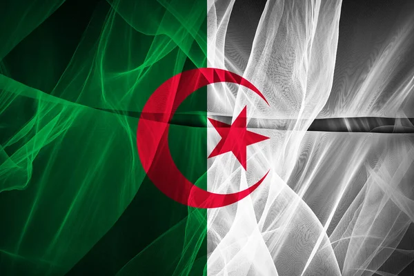 阿尔及利亚丝绸国旗 数字图像 — 图库照片