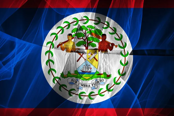 Belize Zászló Selyem Digitális Illusztráció — Stock Fotó