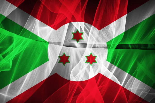 Burundi Zászló Selyem Digitális Illusztráció — Stock Fotó