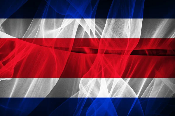 Costa Rica Vlag Van Zijde Digitale Illustratie — Stockfoto