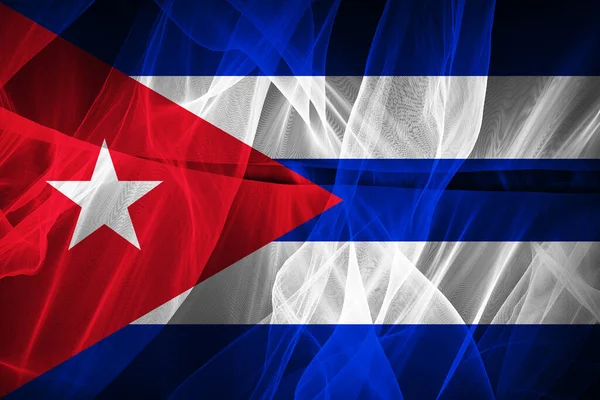 Kubánská Vlajka Hedvábí Digitální Ilustrace — Stock fotografie