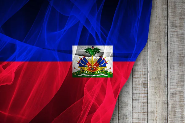 Haïti Vlag Van Zijde Digitale Illustratie — Stockfoto