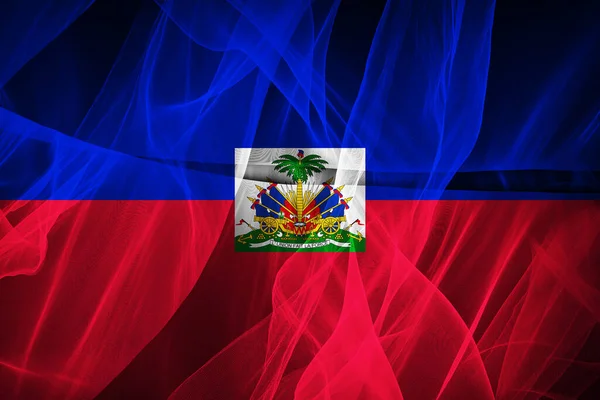 Haiti Zászló Selyem Digitális Illusztráció — Stock Fotó