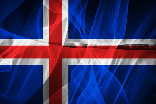 絹のアイスランドの旗 デジタルイラスト — ストック写真