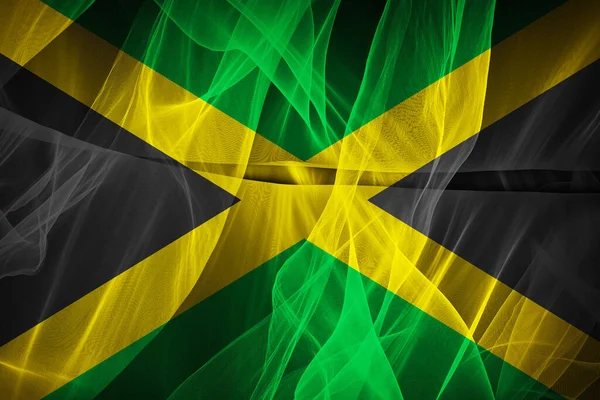 Jamaica Zászló Selyem Digitális Illusztráció — Stock Fotó