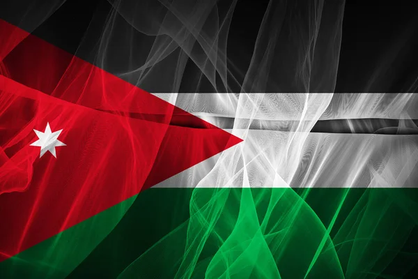 Jordanien Flagga Silke Digital Illustration — Stockfoto