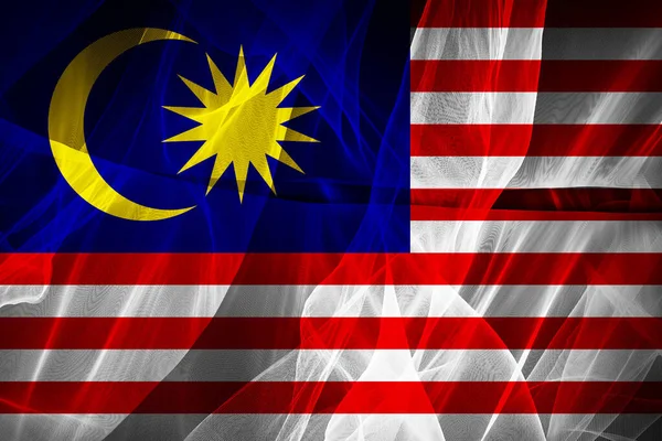 马来西亚丝绸国旗 数字图像 — 图库照片