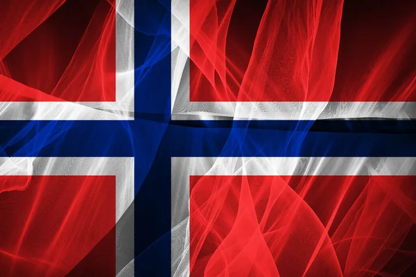 絹のノルウェー国旗 デジタルイラスト — ストック写真