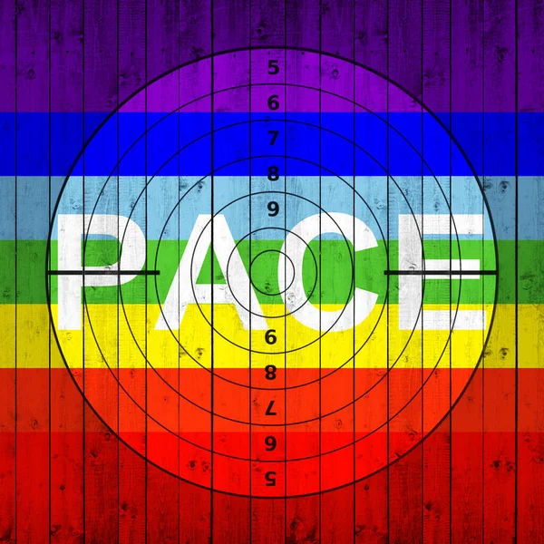 Σημαία Pace Ξύλινο Φόντο Στόχο — Φωτογραφία Αρχείου