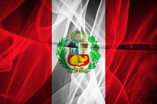 Bandera Perú Seda Ilustración Digital —  Fotos de Stock