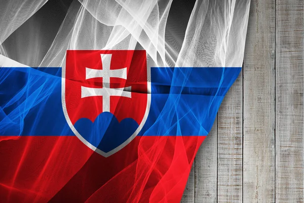 Slovakien Flagga Silke Digital Illustration — Stockfoto