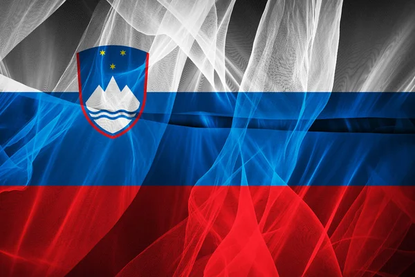 Slovenien Flagga Silke Digital Illustration — Stockfoto