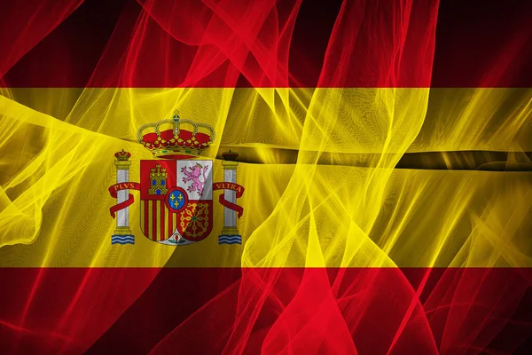 Spanien Flagga Silke Digital Illustration — Stockfoto