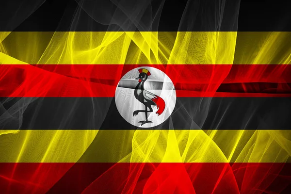 Flagge Ugandas Aus Seide Digitale Illustration — Stockfoto
