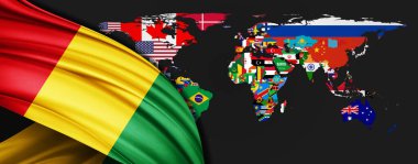 Dünya haritasında ipeğin Gine bayrağı