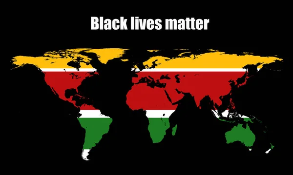 Protestposter Racisme Voor Mensenrechten Wereld Met Word Kaart Zwarte Achtergrond — Stockfoto
