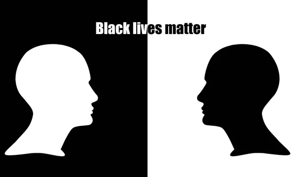 Nsan Hakları Için Irkçılıkla Ilgili Afiş Insan Kafaları Siyah Beyaz — Stok fotoğraf