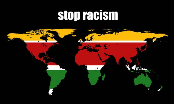 Cartel Protesta Sobre Racismo Por Los Derechos Humanos Mundo Con — Foto de Stock