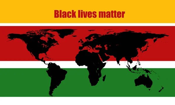Protestposter Racisme Voor Mensenrechten Wereld Met Word Kaart Gekleurde Achtergrond — Stockfoto