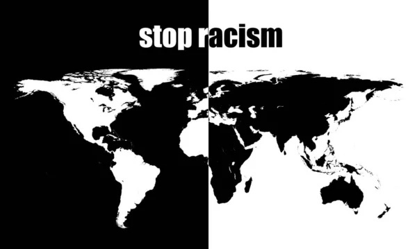Протестний Плакат Про Расизм Права Людини Світі Картою Слів Чорно — стокове фото