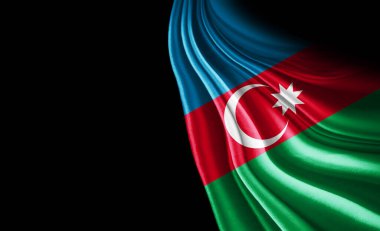 İpek-3D illüstrasyonlu Azerbaycan bayrağı 