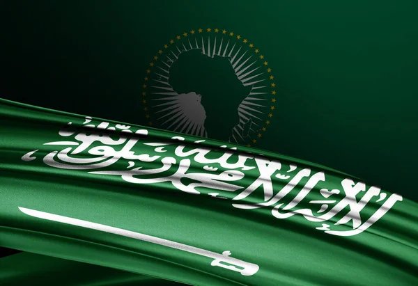 Флаг Африканского Союза Саудовской Аравии — стоковое фото