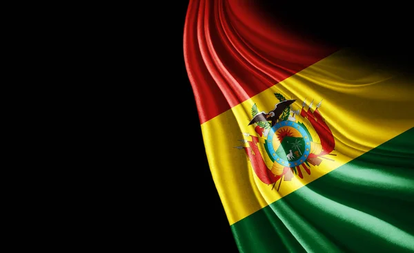 Флаг Боливии Изображением Шелка — стоковое фото