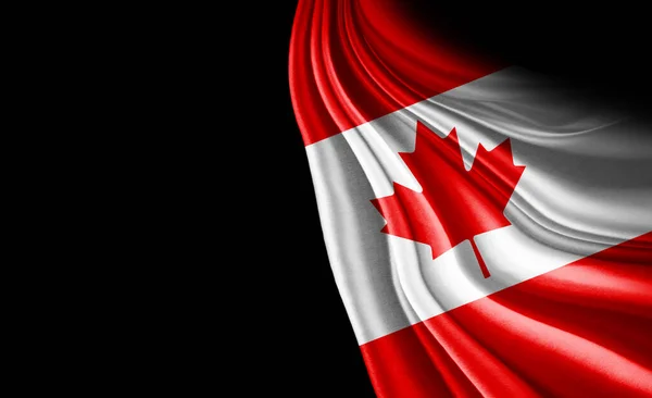 絹3Dイラストのカナダ国旗 — ストック写真