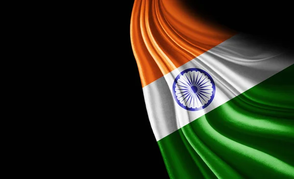 Bandera India Seda Ilustración — Foto de Stock