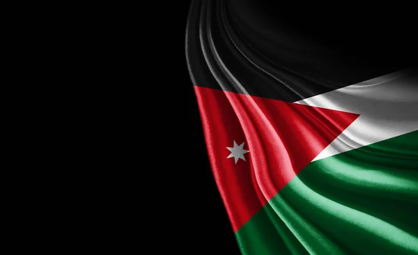 Jordanien Flagga Silke Illustration — Stockfoto