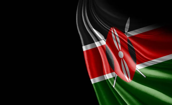 Bandeira Seda Ilustração Quênia — Fotografia de Stock