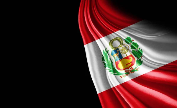 Bandera Perú Seda Ilustración —  Fotos de Stock