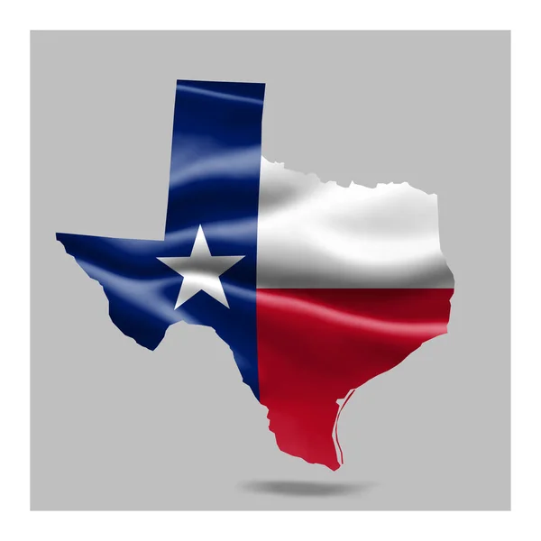 テキサス州の旗 あなたのテキストや画像のためのコピースペースと白の背景と地図 3Dイラスト — ストック写真