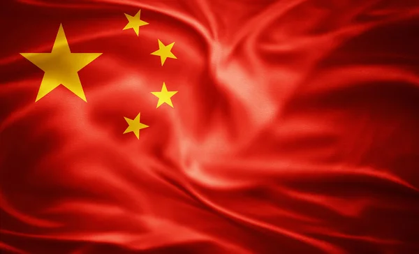 Chinese Vlag Van Zijde — Stockfoto