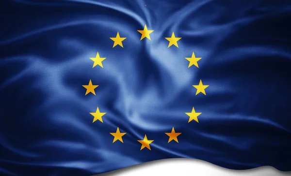 Eropa Bendera Serikat Sutra — Stok Foto