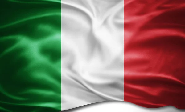 Italia Bandera Seda — Foto de Stock