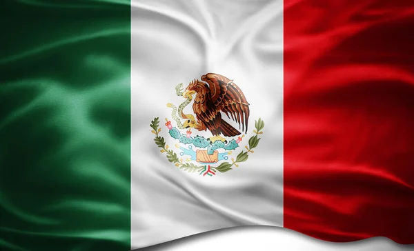 Mexico Flag Silk — Stock Photo, Image