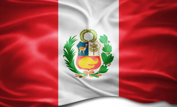 絹のペルー国旗 — ストック写真