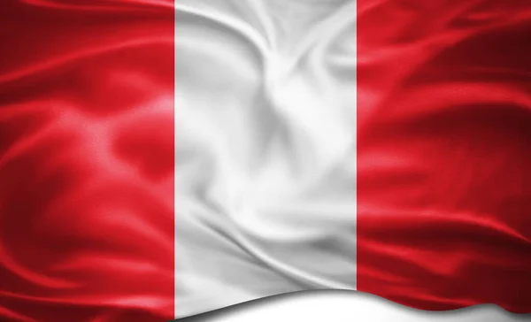 Bandera Seda Perú — Foto de Stock