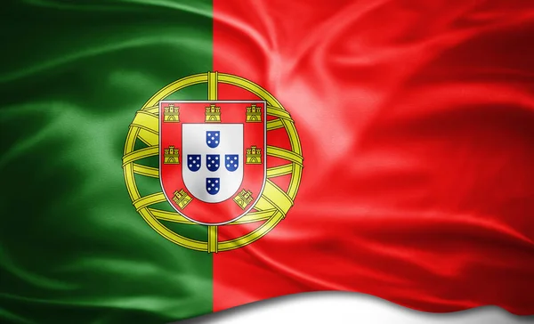 Flaga Portugalii Jedwabna — Zdjęcie stockowe