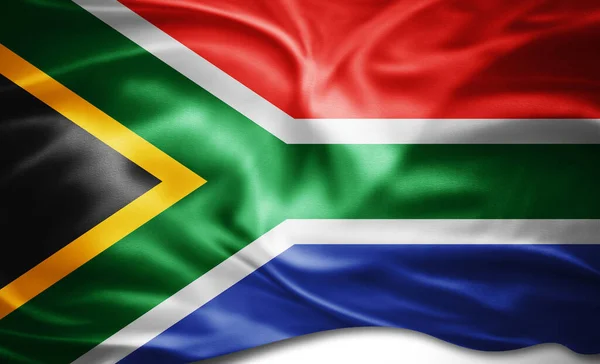 Dél Afrika Zászló Selyem — Stock Fotó