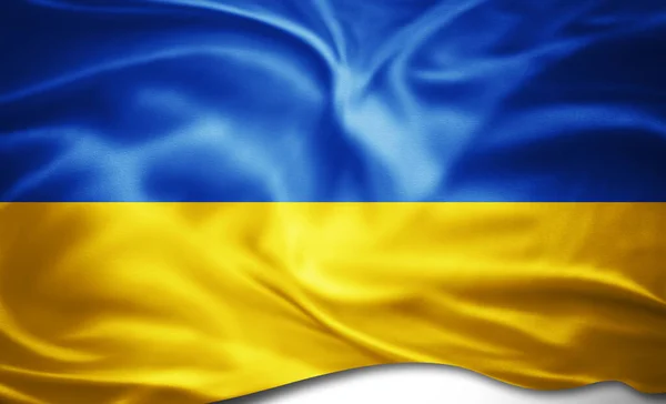 Ukraine Flag Silk — Stock Photo, Image