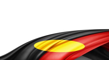 Aborjin Avustralya bayrağı beyaz arkaplanda