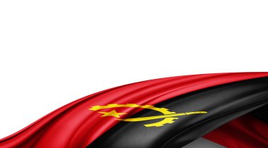 Beyaz arkaplanda Angola ipek bayrağı