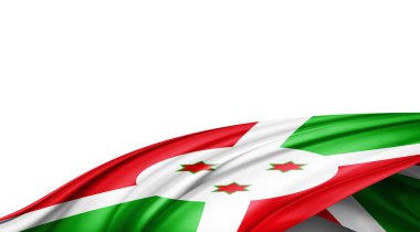 Beyaz arkaplanda ipek Burundi bayrağı