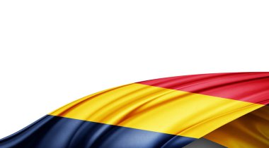 Beyaz arkaplanda ipek bayrağı