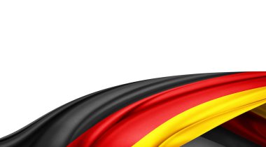 Beyaz arka planda Almanya ipek bayrağı